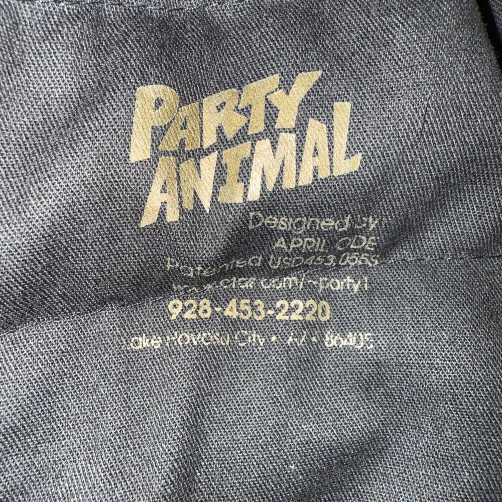 Party Animal Cool Cooling Vest Adult Men's Size Medium Black Biker Eagle Flag - Picture 2 of 9